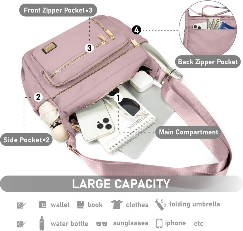 NPBAG Crossbody Bag for Women, Shoulder Purse Handbag Messenger Bag, Trendy Pocketbooks, Waterproof and Multi-Pockets - Image 5